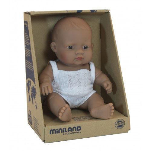 Boneca Bebé Latino-americana 21cm (Enviado em Caixa e com Roupa Interior) - NOVEDUC Equipamento Laboratório e Formação Profissional