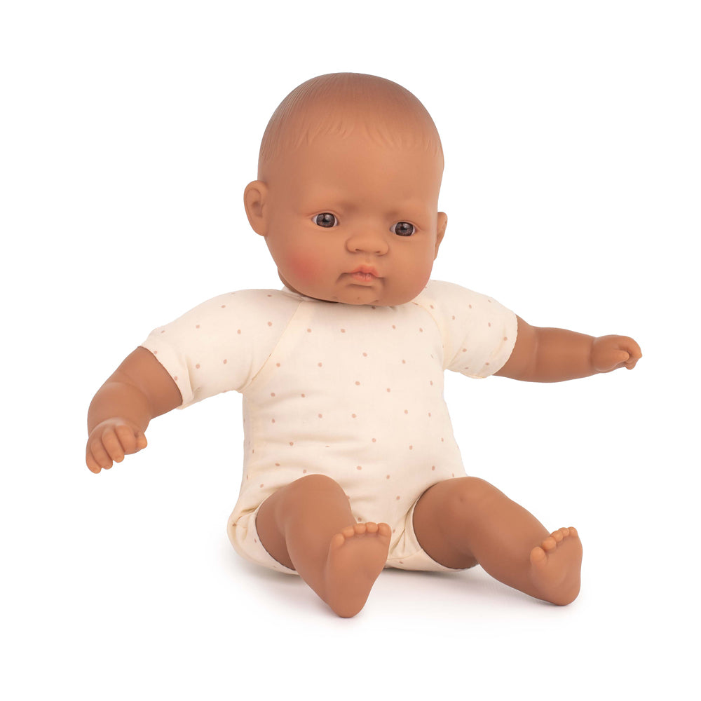 Boneca Bebé Latino-Americana Corpo Macio 32cm (Enviado em Caixa) - NOVEDUC Equipamento Laboratório e Formação Profissional