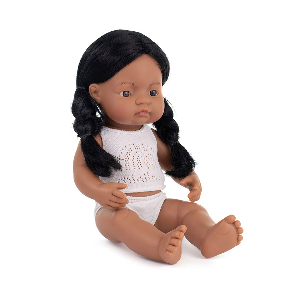 Boneca Bebé Nativo Americana 38cm (Enviado em caixa e com Roupa Interior) - NOVEDUC Equipamento Laboratório e Formação Profissional