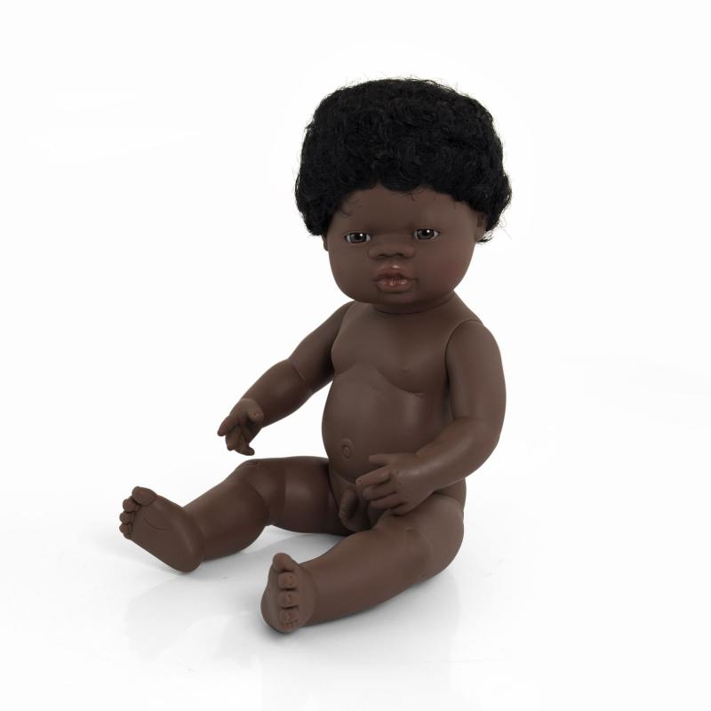 Boneco Bebé Africano 38cm (Enviado em Saco e sem Roupa Interior) - NOVEDUC Equipamento Laboratório e Formação Profissional