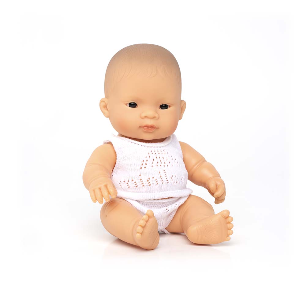 Boneco Bebé Asiático 21cm (Enviado em Caixa e com Roupa Interior) - NOVEDUC Equipamento Laboratório e Formação Profissional