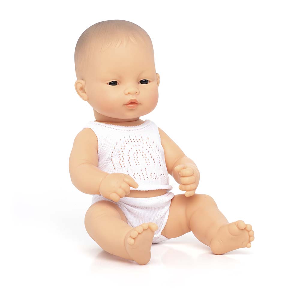Boneco Bebé Asiático 32cm (Enviado em Caixa e com Roupa Interior) - NOVEDUC Equipamento Laboratório e Formação Profissional