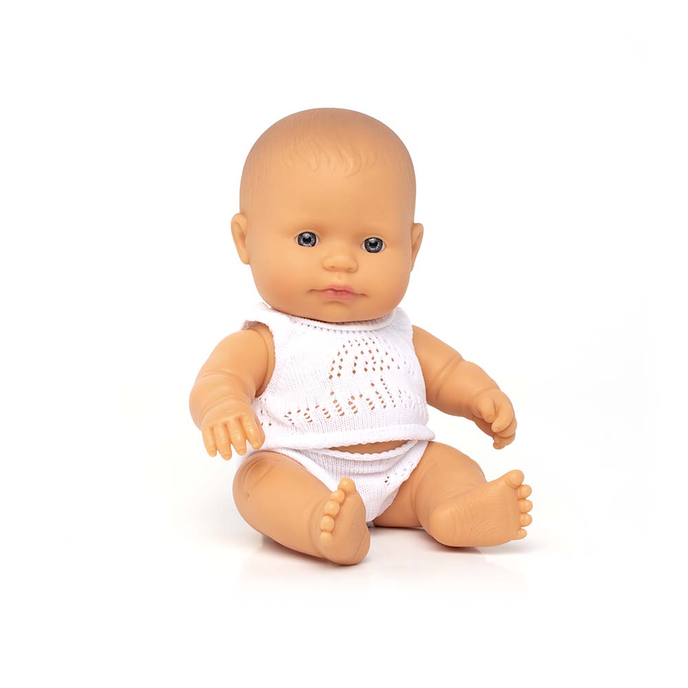 Boneco Bebé Europeu 21cm (Enviado em Caixa e com Roupa Interior) - NOVEDUC Equipamento Laboratório e Formação Profissional