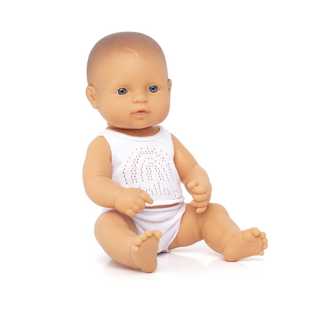 Boneco Bebé Europeu 32cm (Enviado em Caixa e com Roupa Interior) - NOVEDUC Equipamento Laboratório e Formação Profissional