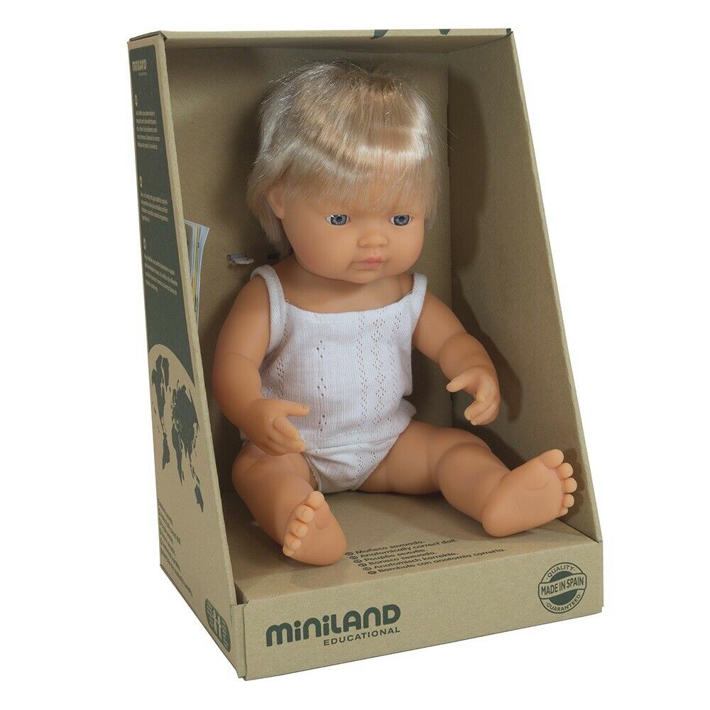 Boneco Bebé Europeu 38cm (Enviado em caixa e com Roupa Interior) - NOVEDUC Equipamento Laboratório e Formação Profissional