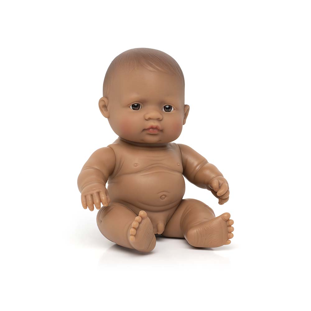 Boneco Bebé Latino-americano 21cm (Enviado em Saco e sem Roupa Interior) - NOVEDUC Equipamento Laboratório e Formação Profissional