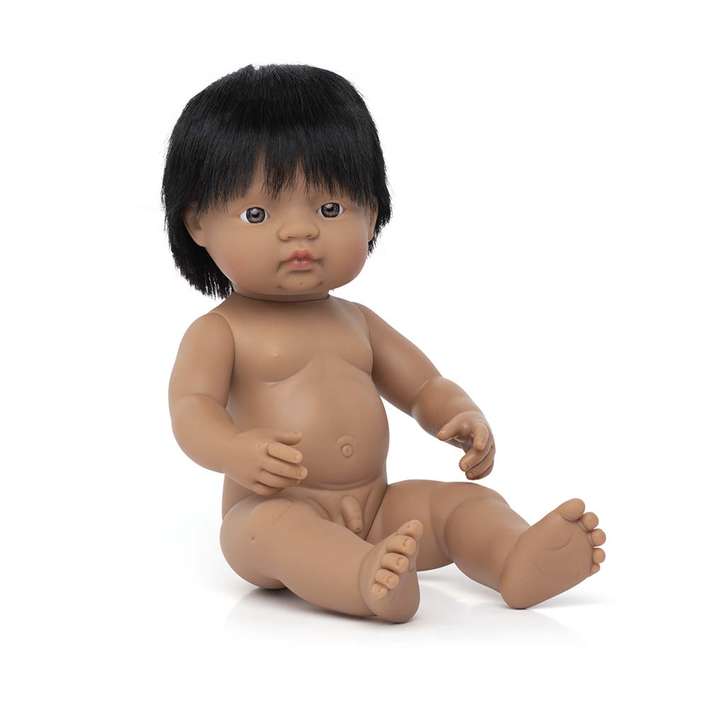 Boneco Bebé Latino-Americano 38cm (Enviado em Saco e sem Roupa Interior) - NOVEDUC Equipamento Laboratório e Formação Profissional