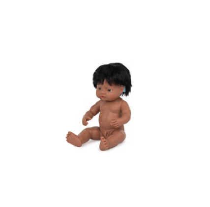 Boneco Bebé Latino-Americano com Aparelho Auditivo 38cm (Enviado em caixa e com Roupa Interior) - NOVEDUC Equipamento Laboratório e Formação Profissional