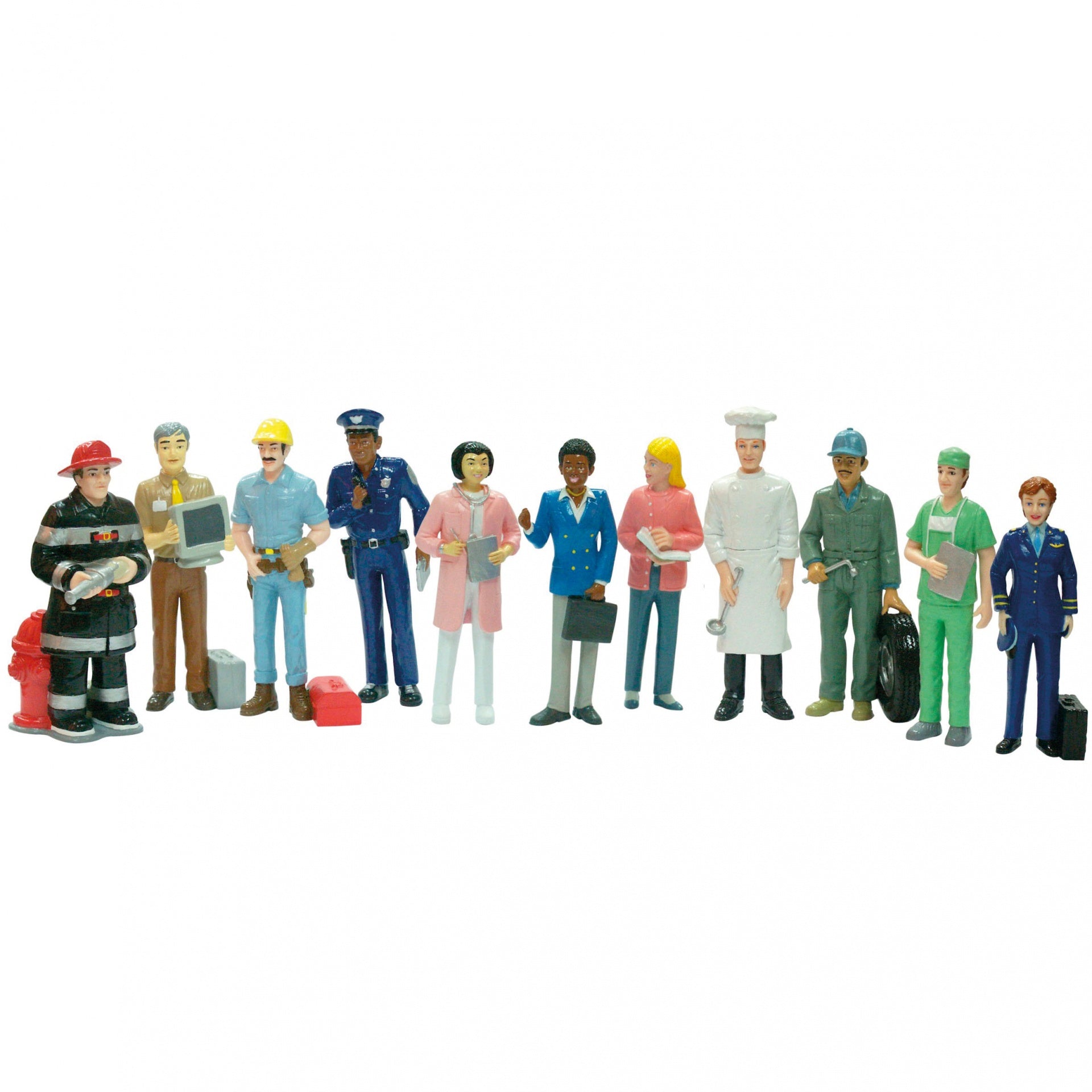 Bonecos das Profissões, 11 Unid. - NOVEDUC Equipamento Laboratório e Formação Profissional