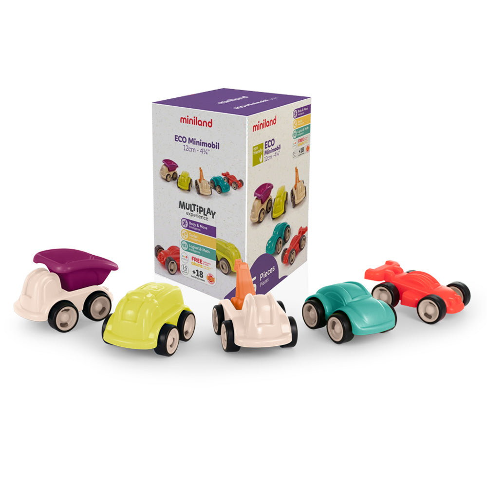 Carros Eco Minimobil 12cm, 5 peças - NOVEDUC Equipamento Laboratório e Formação Profissional