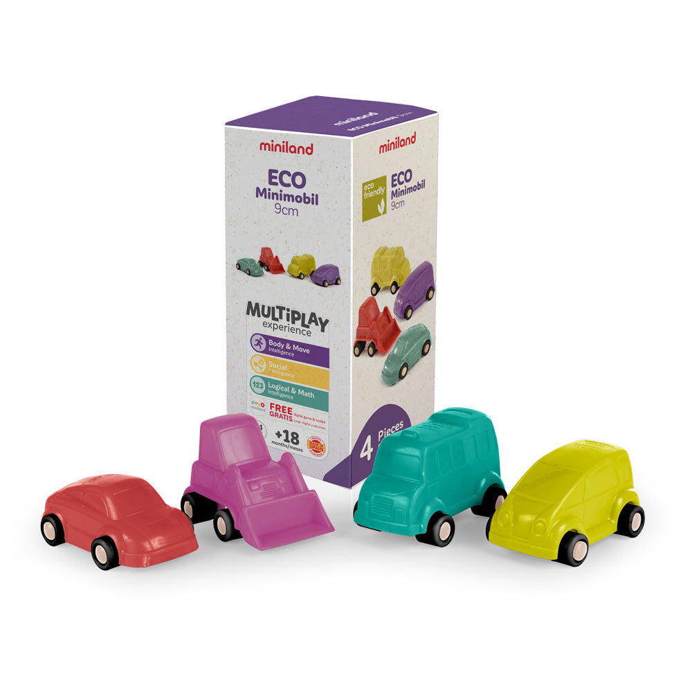 Carros Eco Minimobil 9cm, 4 peças - NOVEDUC Equipamento Laboratório e Formação Profissional