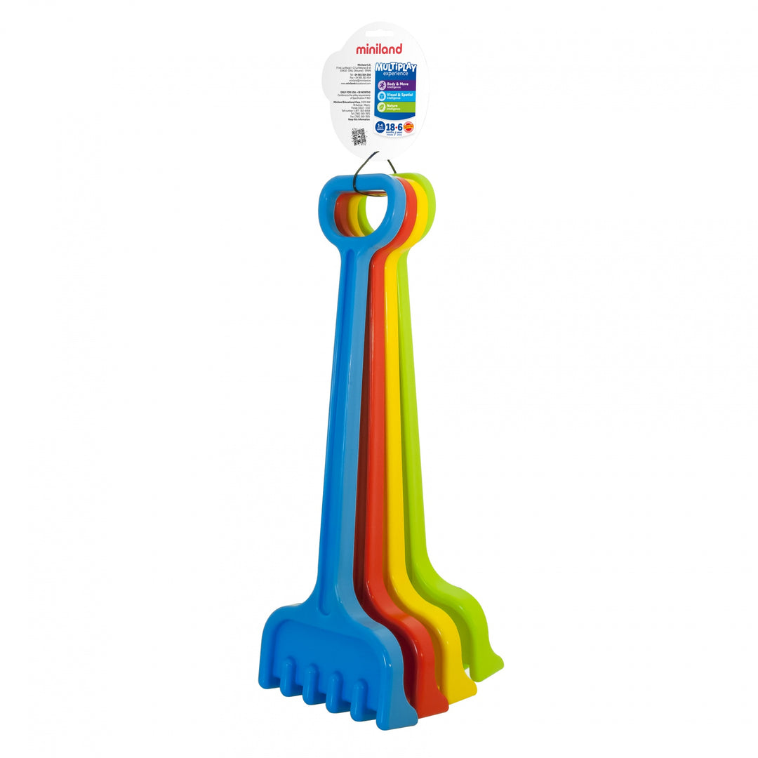 Conjunto 4 Ancinhos de Praia, 50cm - NOVEDUC Equipamento Laboratório e Formação Profissional