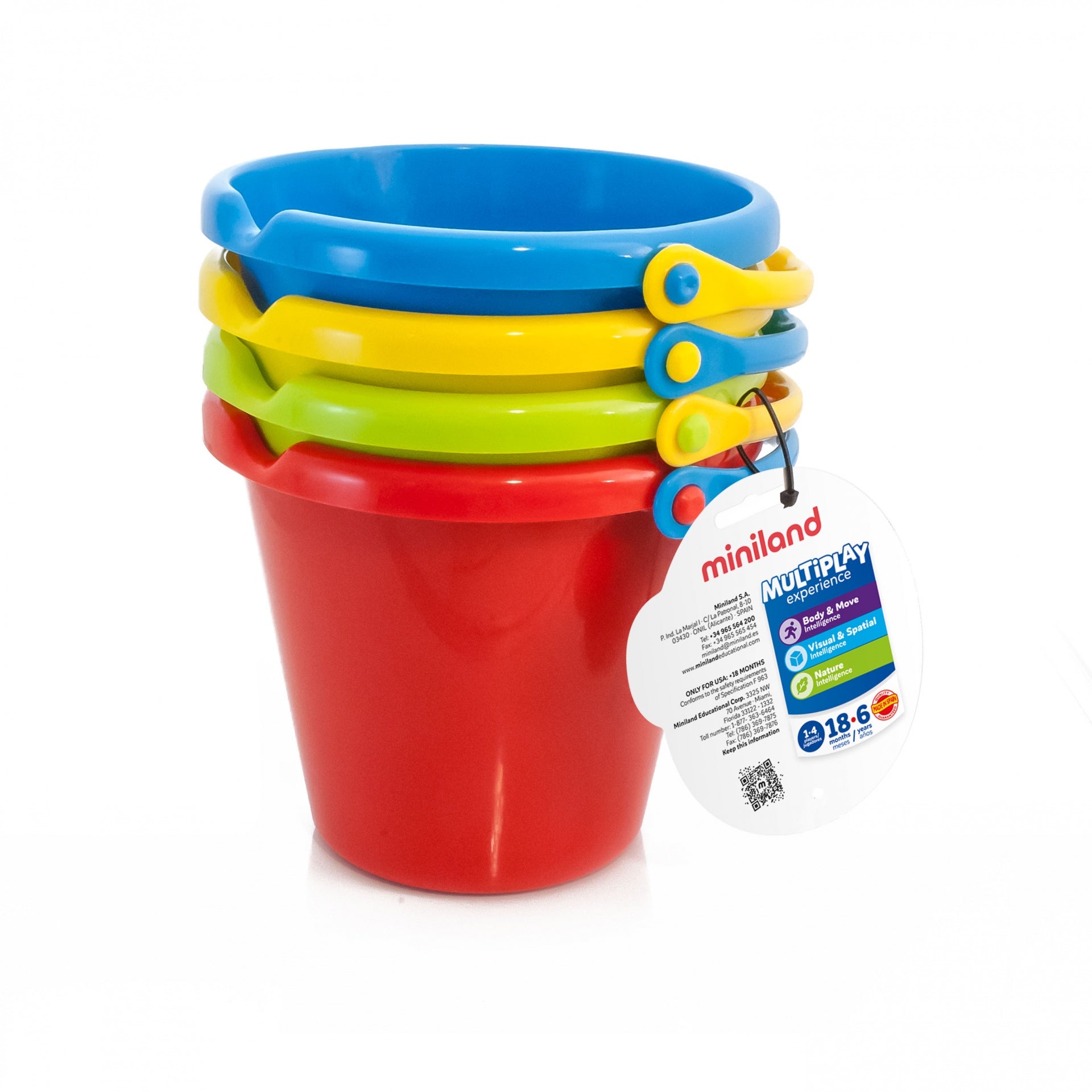 Conjunto 4 Baldes de Praia - NOVEDUC Equipamento Laboratório e Formação Profissional