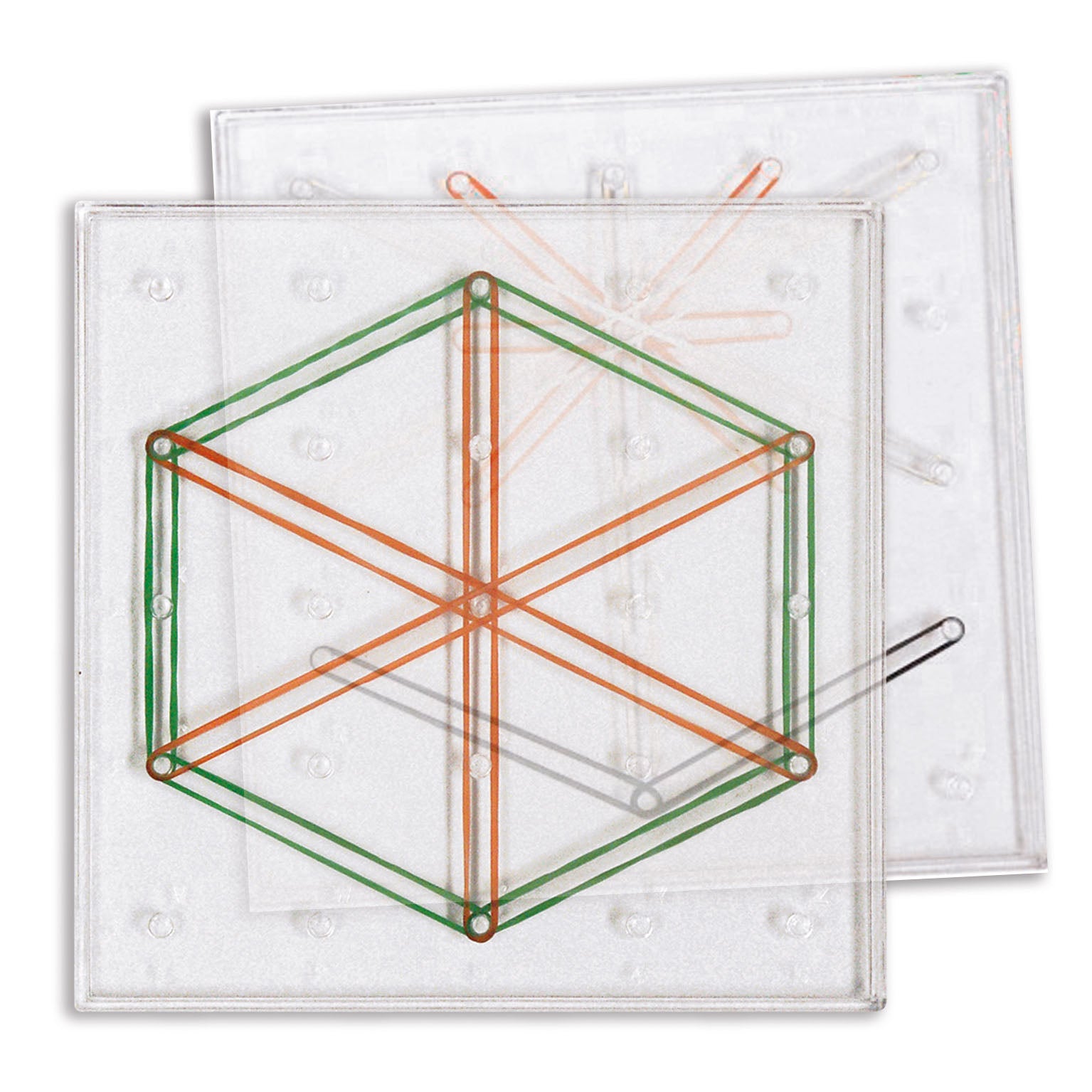 Conjunto 6 Geoplanos 15cm Translúcidos - NOVEDUC Equipamento Laboratório e Formação Profissional