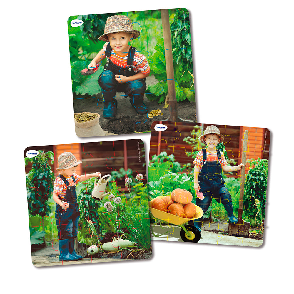 Conjunto de 3 Puzzles Plantas