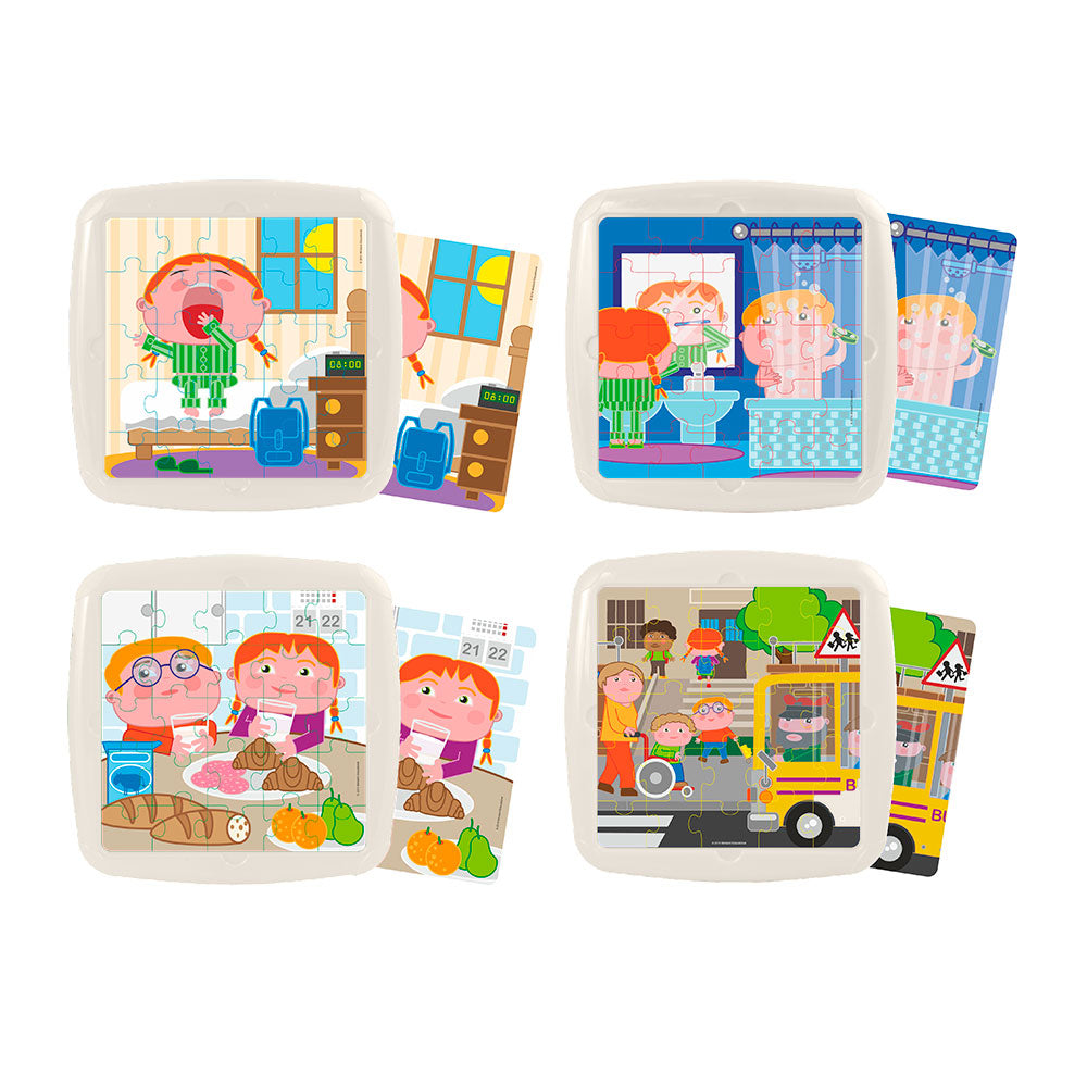 Conjunto de 4 Puzzles: Hábitos diários