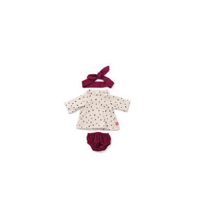 Conjunto de Roupa Bordô para Boneca Bebé 38cm - NOVEDUC Equipamento Laboratório e Formação Profissional
