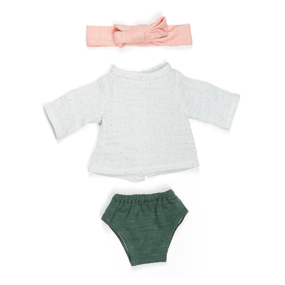 Conjunto de Roupa e Fita Cabelo Rosa para Boneca Bebé 32cm - NOVEDUC Equipamento Laboratório e Formação Profissional