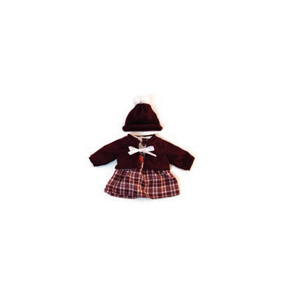 Conjunto de Roupa Inverno Xadrez para Boneca Bebé 38cm - NOVEDUC Equipamento Laboratório e Formação Profissional