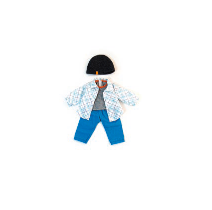 Conjunto de Roupa Meia Estação Azul para Boneca Bebé 38cm - NOVEDUC Equipamento Laboratório e Formação Profissional
