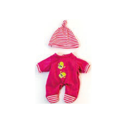 Pijama de Inverno Rosa para Boneca Bebé 21cm - NOVEDUC Equipamento Laboratório e Formação Profissional