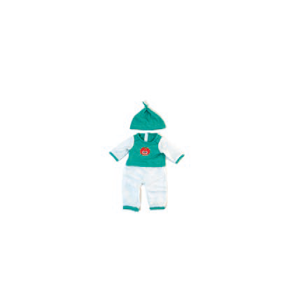 Pijama de Inverno Verde para Boneco Bebé 38cm - NOVEDUC Equipamento Laboratório e Formação Profissional