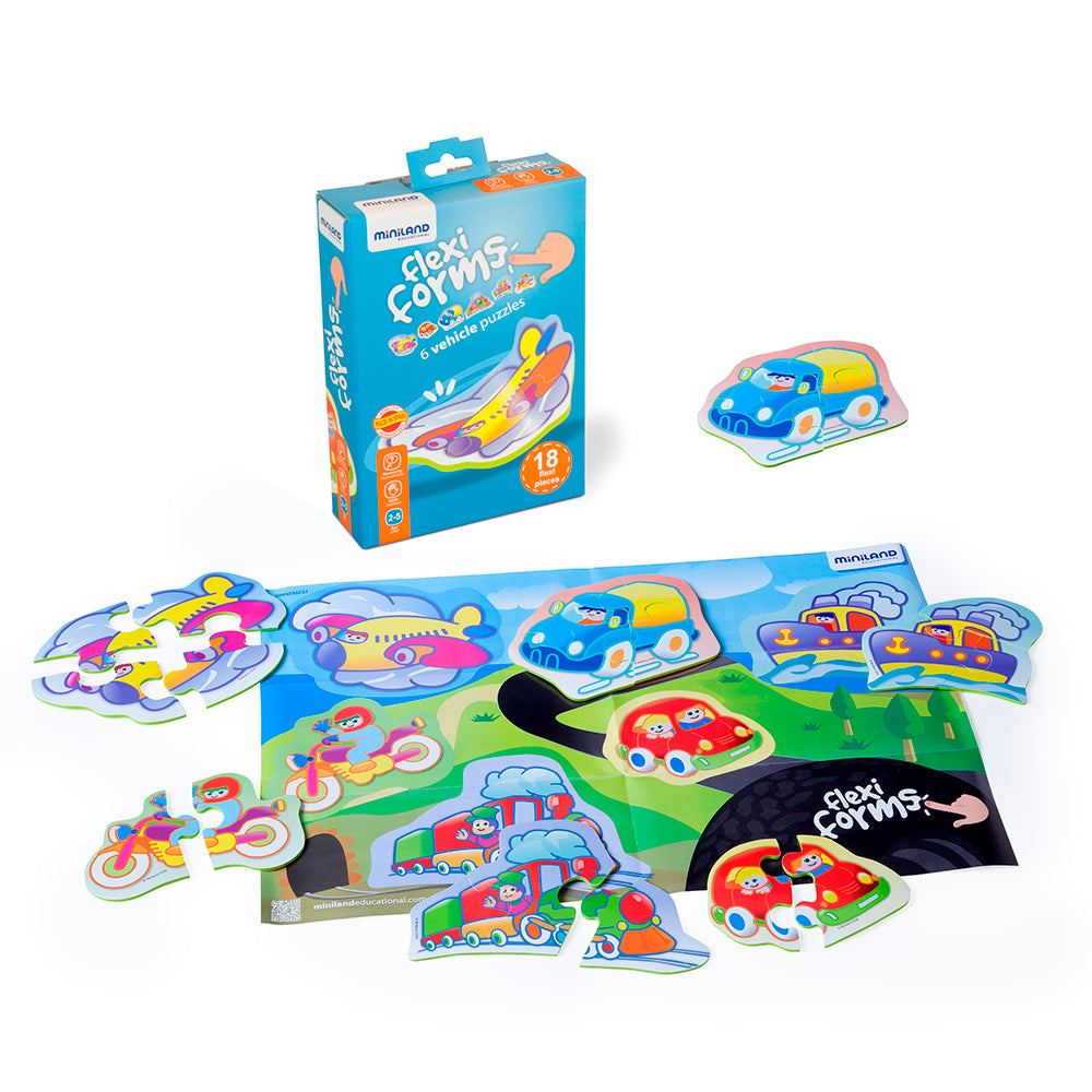 Puzzle 6 Veículos, 18 peças - NOVEDUC Equipamento Laboratório e Formação Profissional