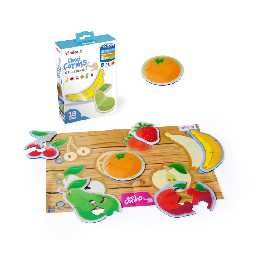 Puzzle Grande e Flexível: 6 Frutas