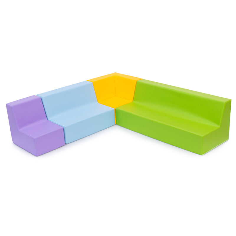 Conjunto com Sofá de Canto, Sofá Triplo, Sofá Duplo e Sofá Individual - NOVEDUC Equipamento Laboratório e Formação Profissional