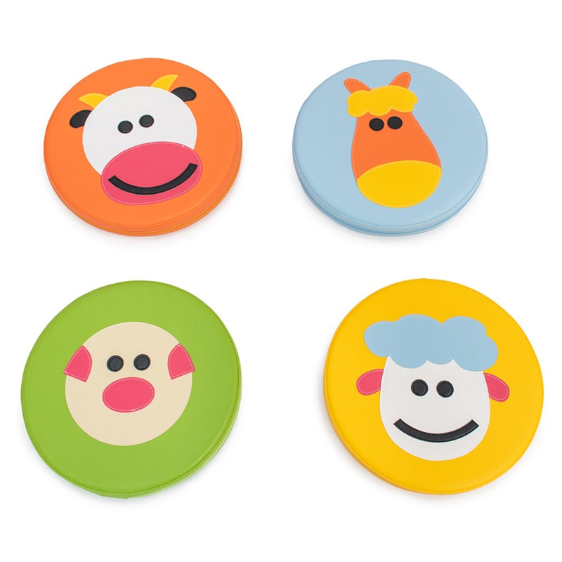 Conjunto de 4 Almofadas Animais da Quinta - NOVEDUC Equipamento Laboratório e Formação Profissional