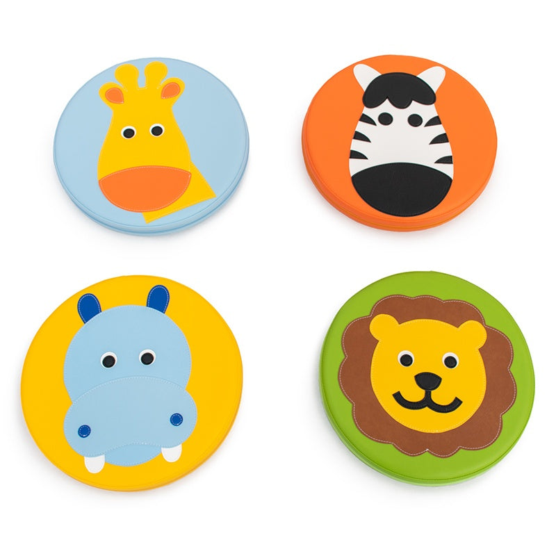 Conjunto de 4 Almofadas Animais da Selva - NOVEDUC Equipamento Laboratório e Formação Profissional