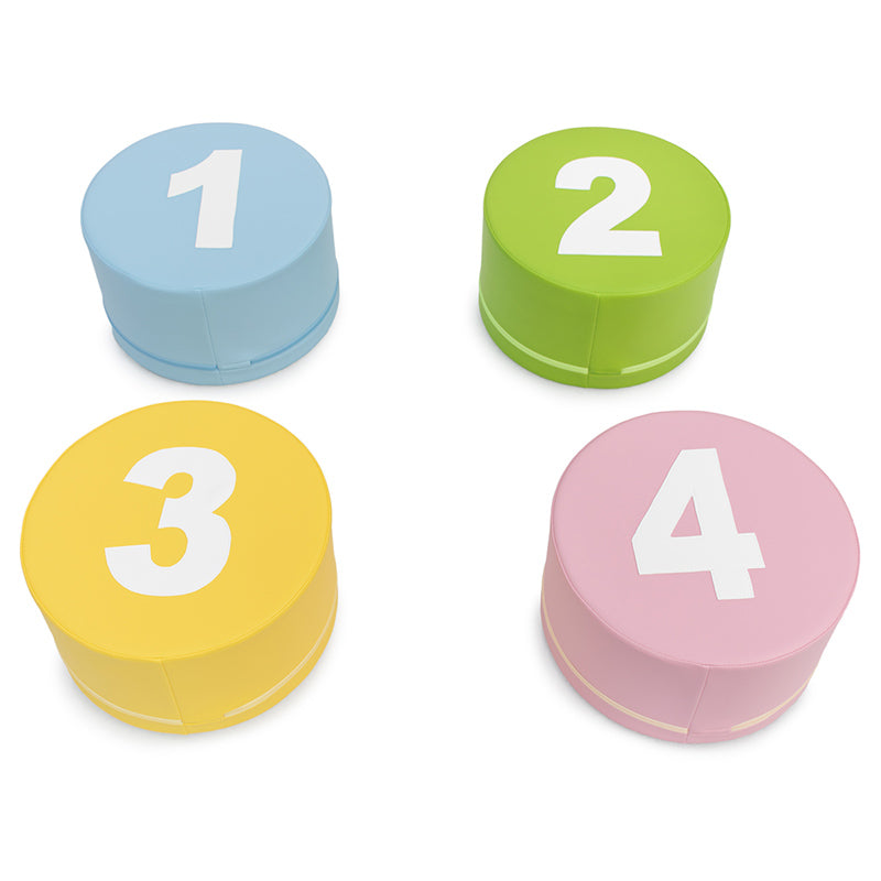 Conjunto de 4 Banquinhos Números - NOVEDUC Equipamento Laboratório e Formação Profissional