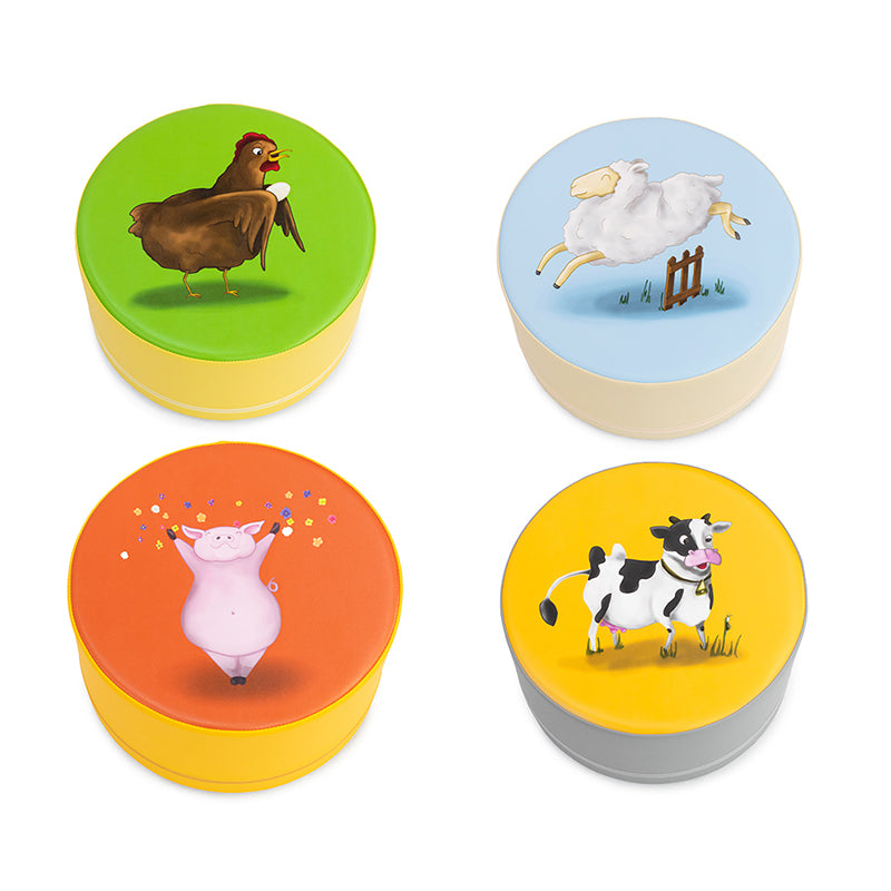 Conjunto de Banquinhos Animais da Quinta - NOVEDUC Equipamento Laboratório e Formação Profissional
