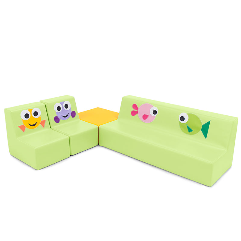 Conjunto Sofás com Quadrado Peixes - NOVEDUC Equipamento Laboratório e Formação Profissional