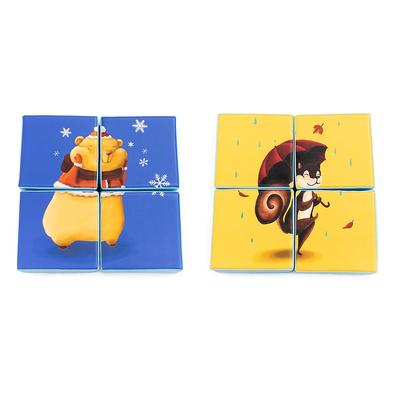 Puzzle de 4 Peças de Dupla Face - Hamster e Esquilo - NOVEDUC Equipamento Laboratório e Formação Profissional