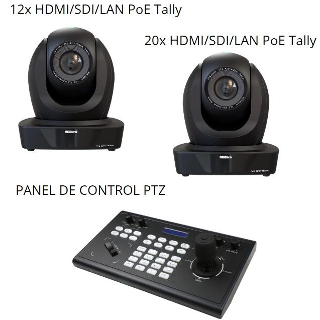 KIT CÂMERAS (12X E 20X HDMI/SDI/LAN POE, TALLY) + PAINEL DE CONTROLO - NOVEDUC Equipamento Laboratório e Formação Profissional