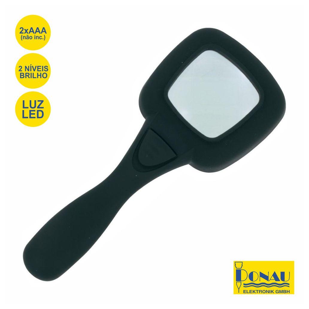 Lupa C/ Iluminação LED 4x 48x48mm - NOVEDUC Equipamento Laboratório e Formação Profissional