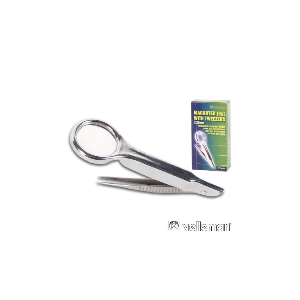 Lupa Ø25mm 6x C/ Pinça 60mm - NOVEDUC Equipamento Laboratório e Formação Profissional