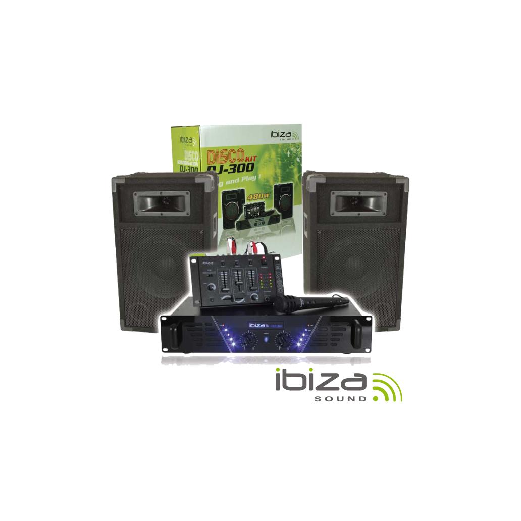 Pack Mesa Mistura/Amplificador/2 Colunas 10" 250W IBIZA - NOVEDUC Equipamento Laboratório e Formação Profissional