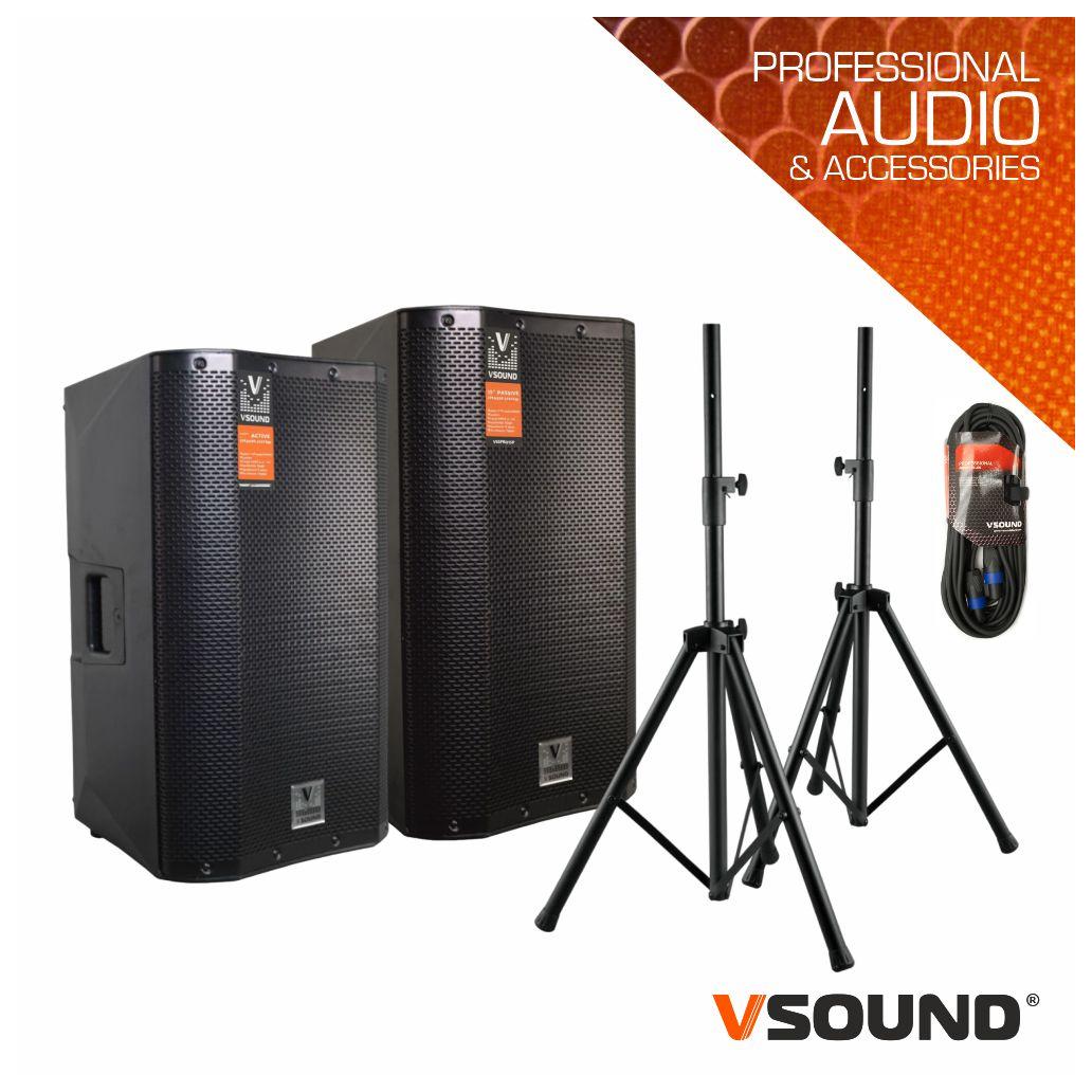 Sistema de Som Amplificado 1100W VSOUND - NOVEDUC Equipamento Laboratório e Formação Profissional