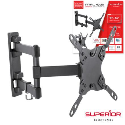 Suporte Lcd/Led 13/42"  1 Braço Slim Vesa 200/200 20Kg - NOVEDUC Equipamento Laboratório e Formação Profissional
