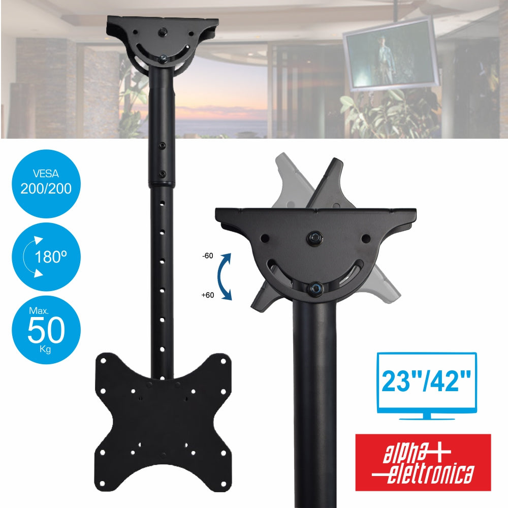 Suporte Lcd/Plasma 23/42" Tecto 50Kg Alpha - NOVEDUC Equipamento Laboratório e Formação Profissional