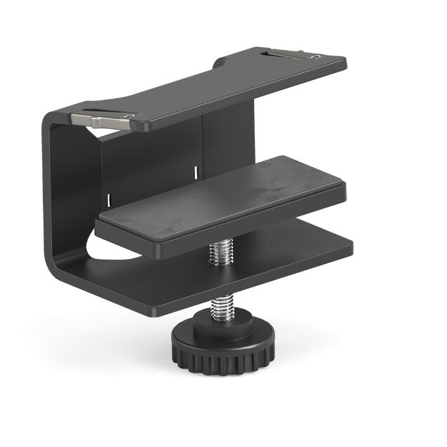 SUPORTE MEDIAHUB 2 CAIXAS, BRAÇADEIRA DE MESA PRETA - NOVEDUC Equipamento Laboratório e Formação Profissional