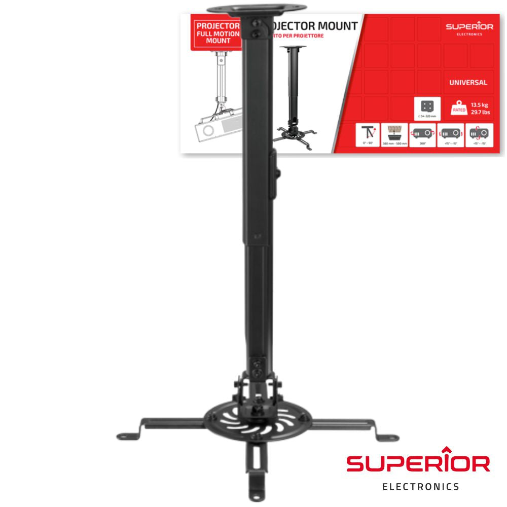 Suporte Vídeoprojetor Tecto 360º Superior - NOVEDUC Equipamento Laboratório e Formação Profissional
