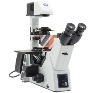 Microscópio de contraste de fase/fluorescência LED invertido IM-5, IOS, sem objetivas, UV, conjunto de filtros B&G