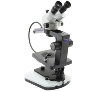Microscópio estereozoom trinocular OPTIGEM-20 para gemologia - NOVEDUC Equipamento Laboratório e Formação Profissional