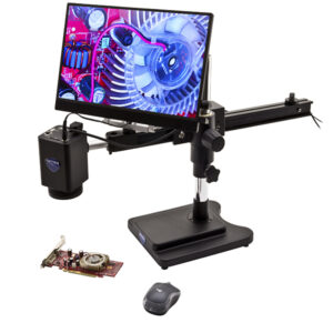Sistema de inspeção e medição IS-4K com focagem automática, 4K Ultra HD, em suporte de haste, com ecrã - NOVEDUC Equipamento Laboratório e Formação Profissional