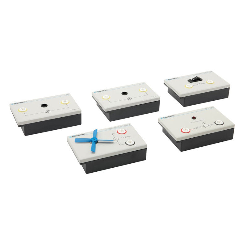 Kit 5 Módulos Electricos, Em Base - NOVEDUC Equipamento Laboratório e Formação Profissional