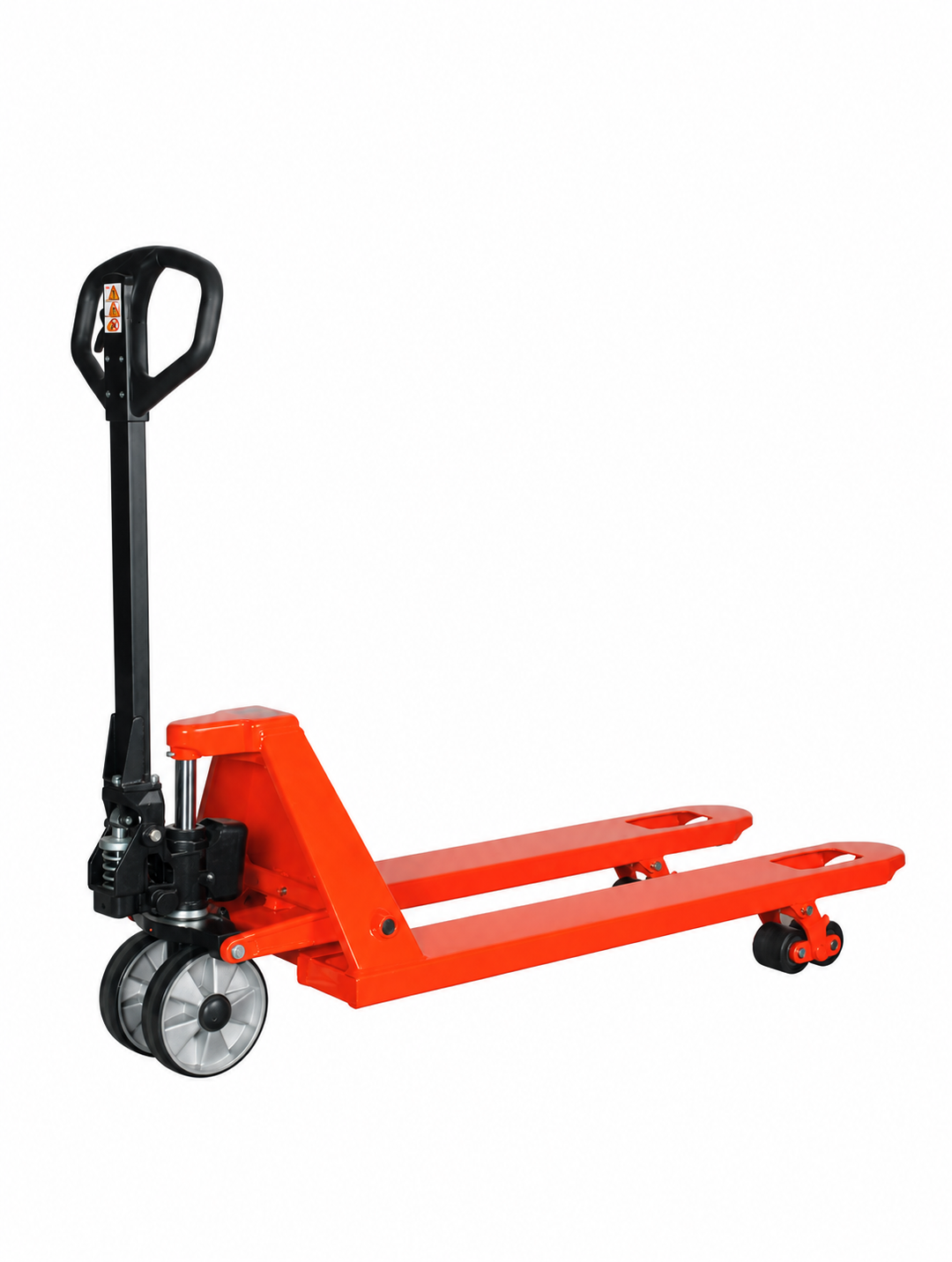 Paleteiro manual de 2000 kg da Noveduc para movimentação e elevação de cargas pesadas, com garfos robustos e estrutura resistente.