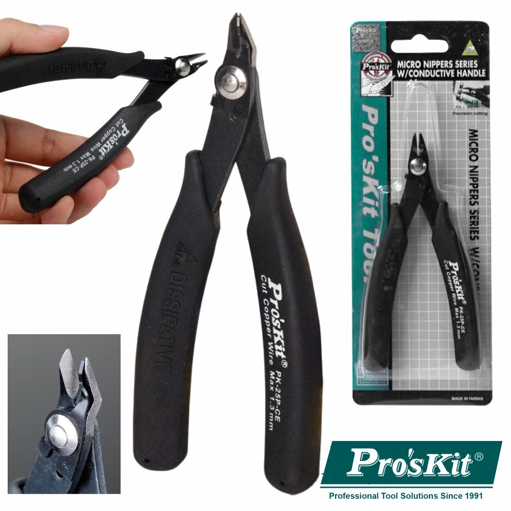 Alicate De Corte C/ Clip Segurança E Punho Condutor Proskit - NOVEDUC Equipamento Laboratório e Formação Profissional